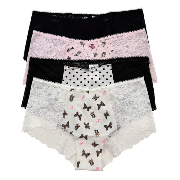 Victoria's Secret PINK Cheeky Lace Panties Womens Large L LOT OF 4 VS Panty - Picture 1 of 10